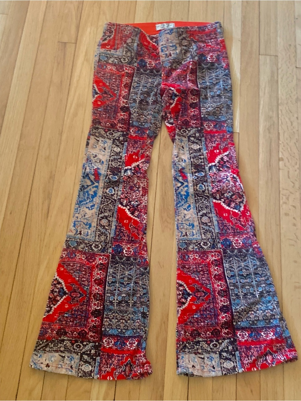 We The Free People 27 Boho corduroy velour Patchwork Flare Pants